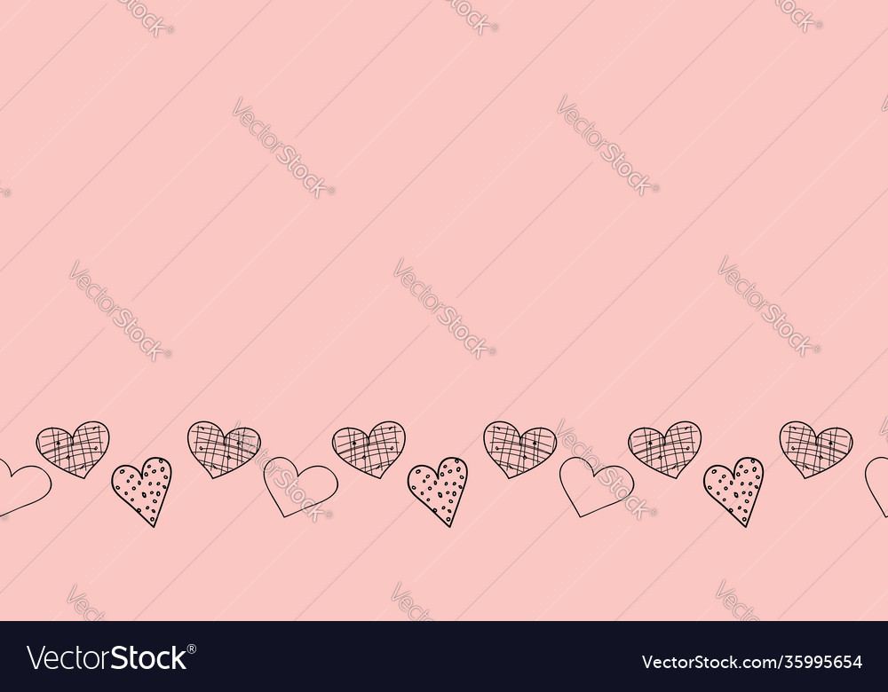 Heart border seamless pattern vector image Heart border seamless pattern