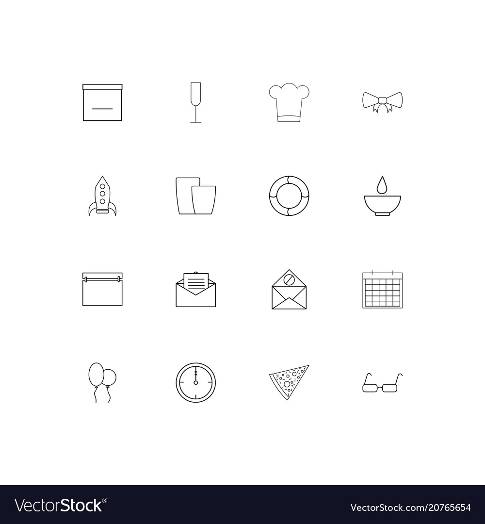 Holidays linear thin icons set outlined simple