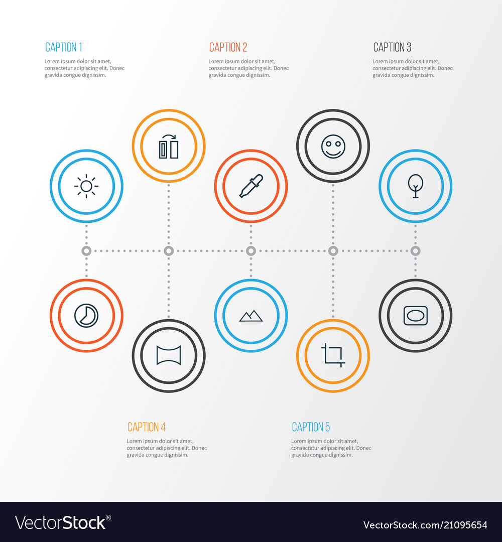 Image icons line style set with accelerated tree vector image Image icons line style set with accelerated tree