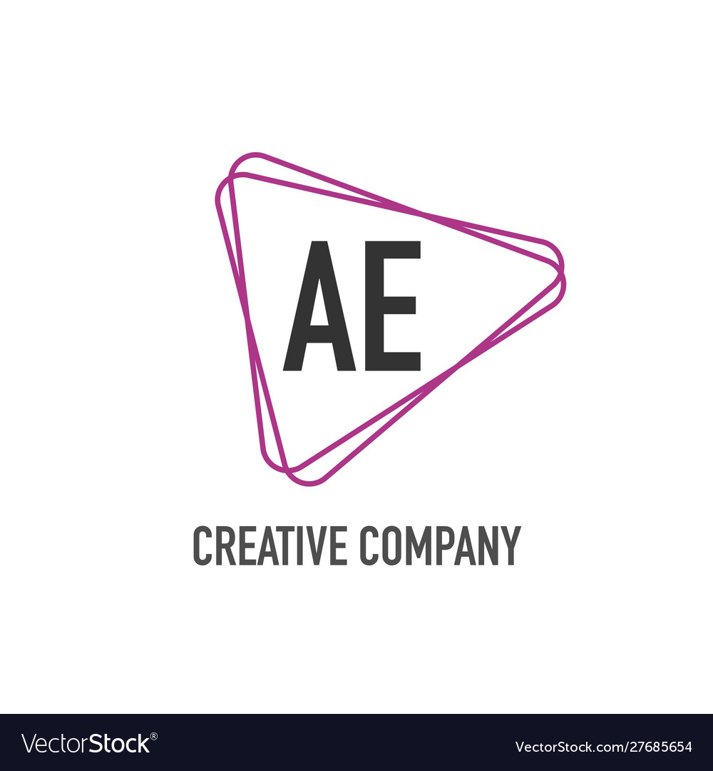 Initial letter aea triangle design logo concept