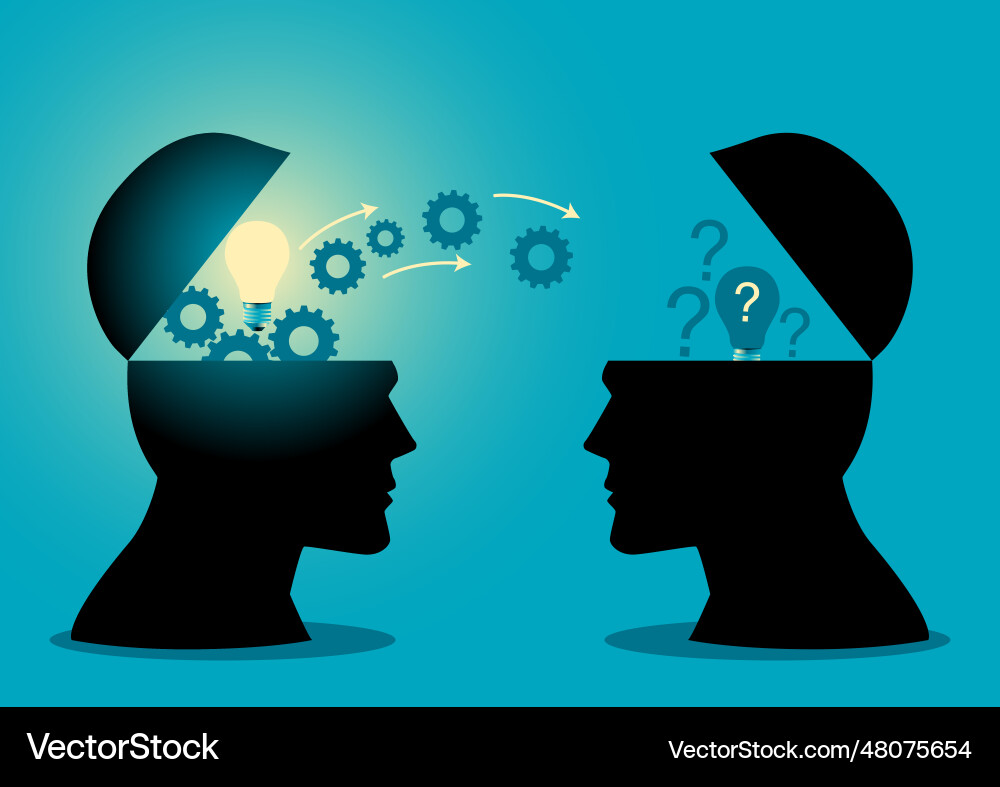 Knowledge or ideas transfer Royalty Free Vector Image
