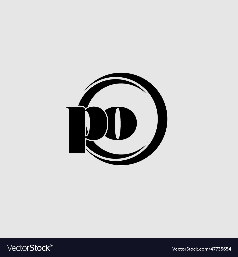 Letters po simple circle linked line logo