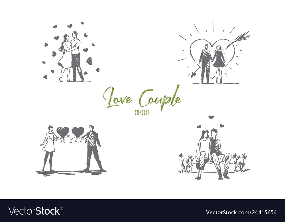 Love couple - loving romantic walking