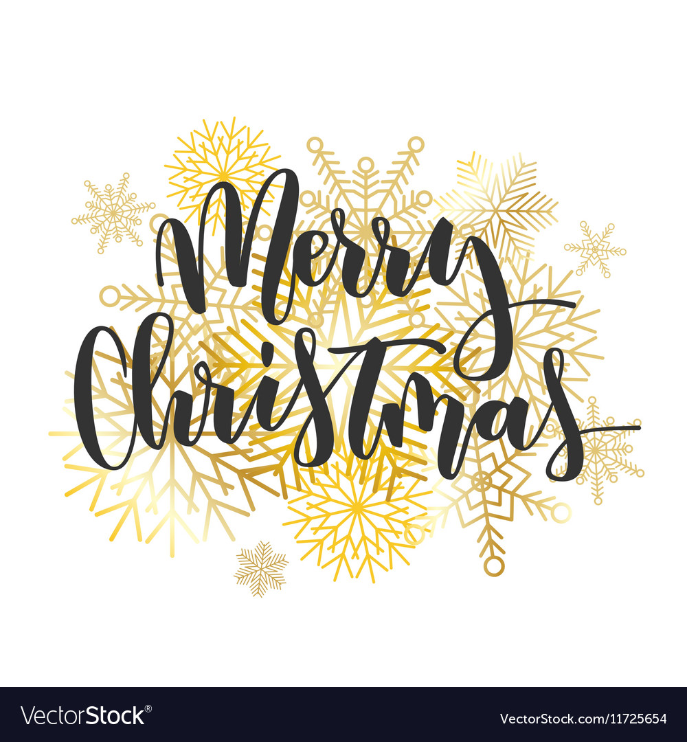 Merry christmas hand written inscription Vector Image