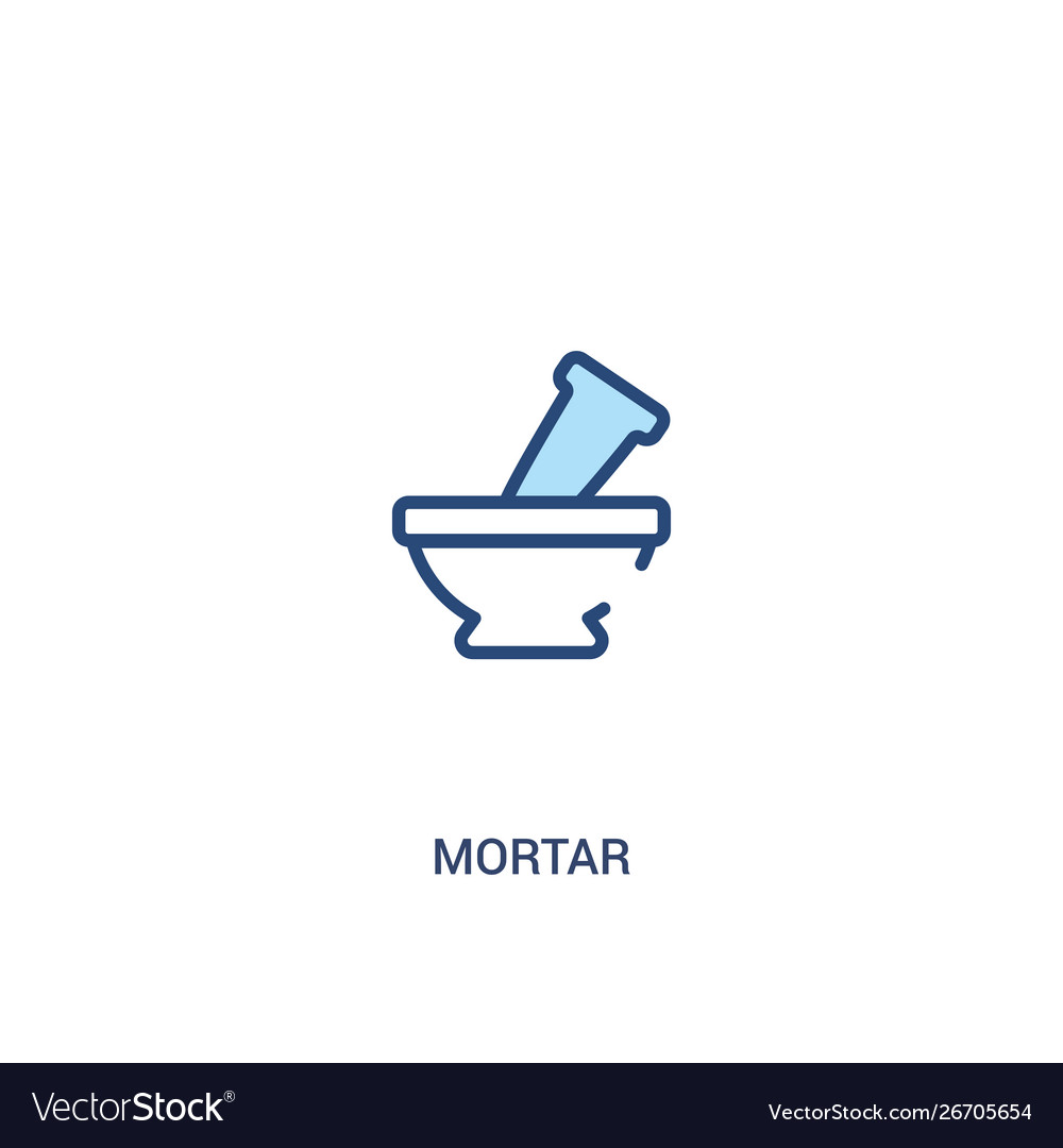 Mortar concept 2 colored icon simple line element vector image Mortar concept 2 colored icon simple line element