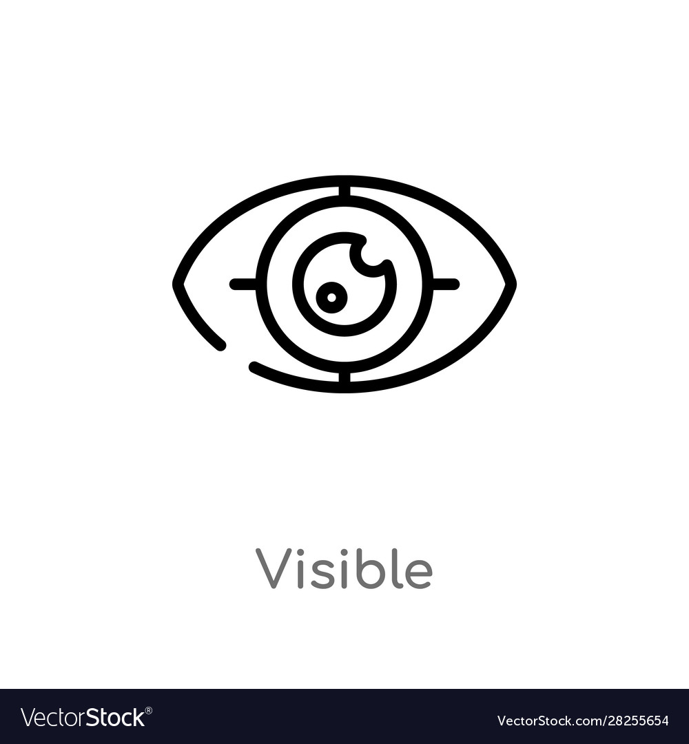 Outline visible icon isolated black simple line