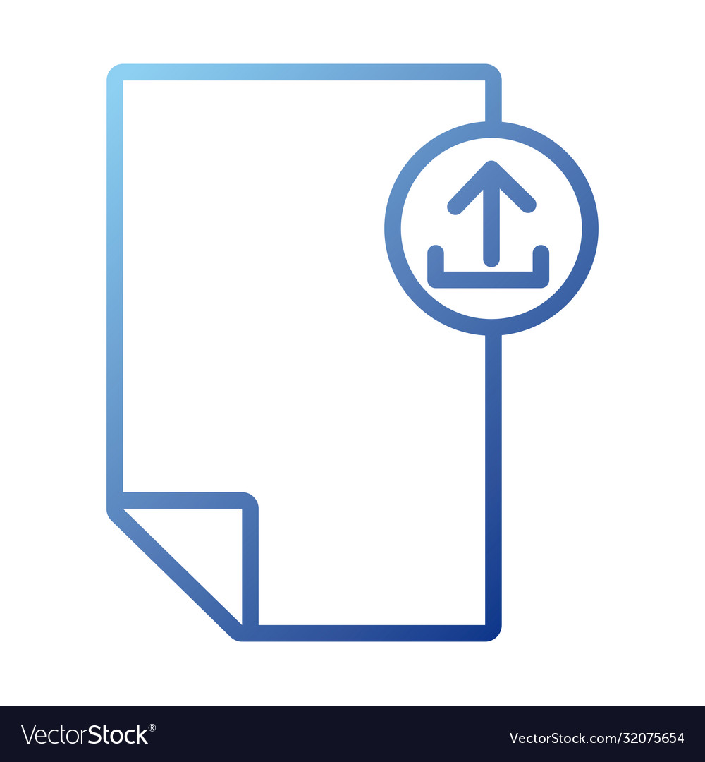 Paper document with arrow upload gradient style