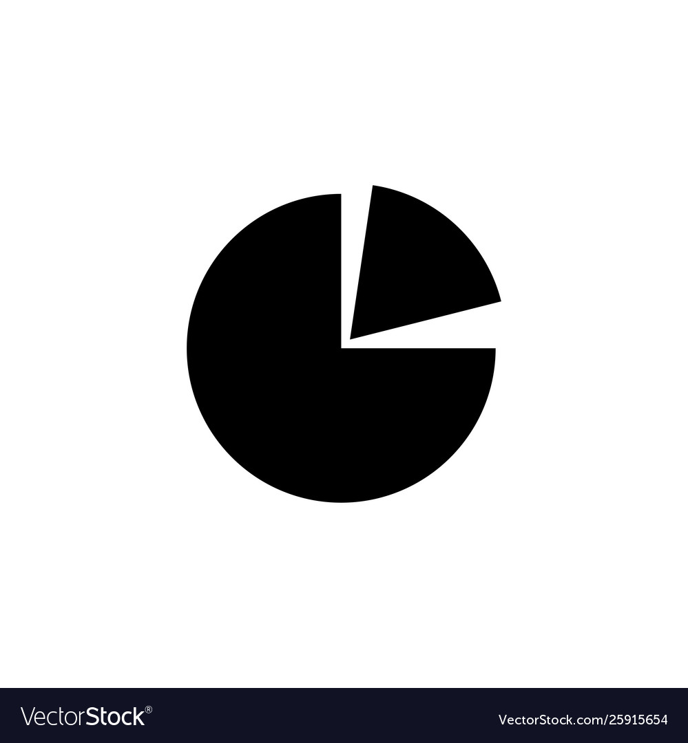 Pie chart icon in flat style for apps ui websites vector image Pie chart icon in flat style for apps ui websites