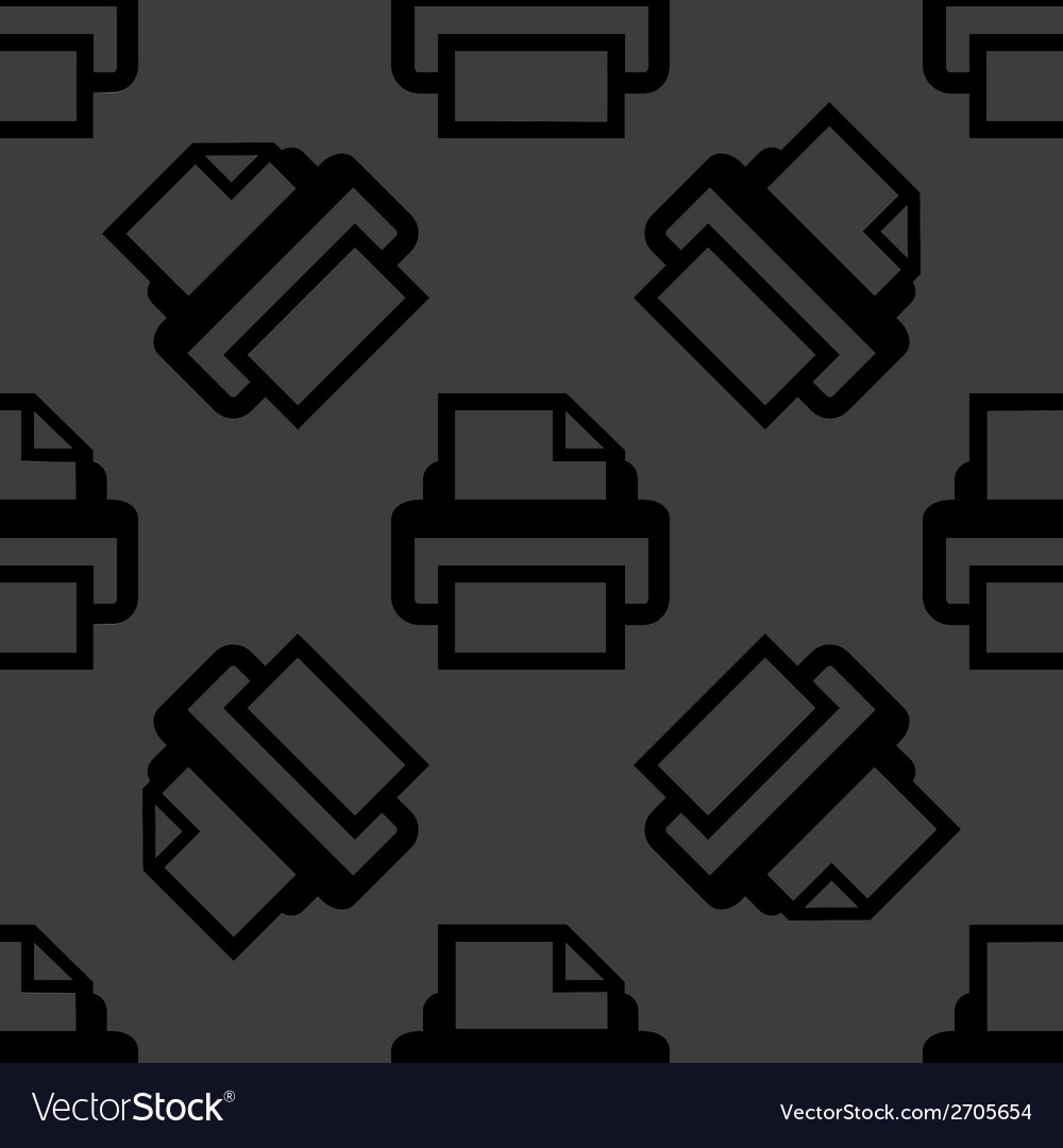 Printer web icon flat design seamless pattern