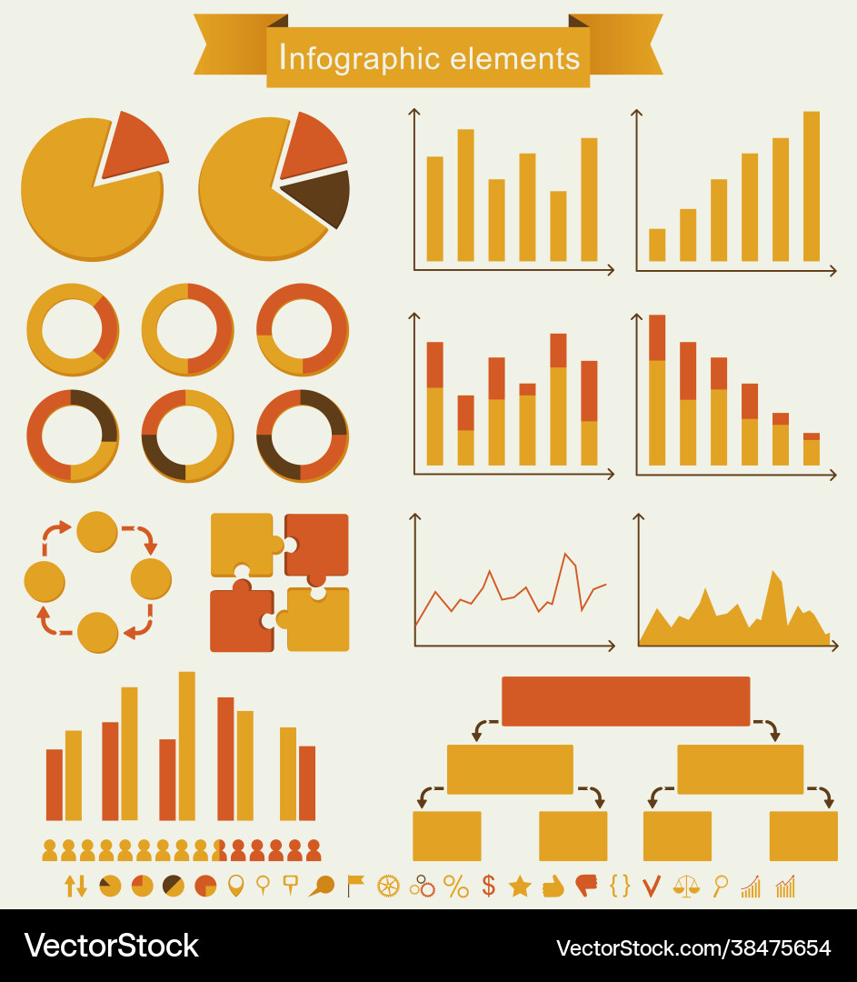 Retro set infographic elements Royalty Free Vector Image