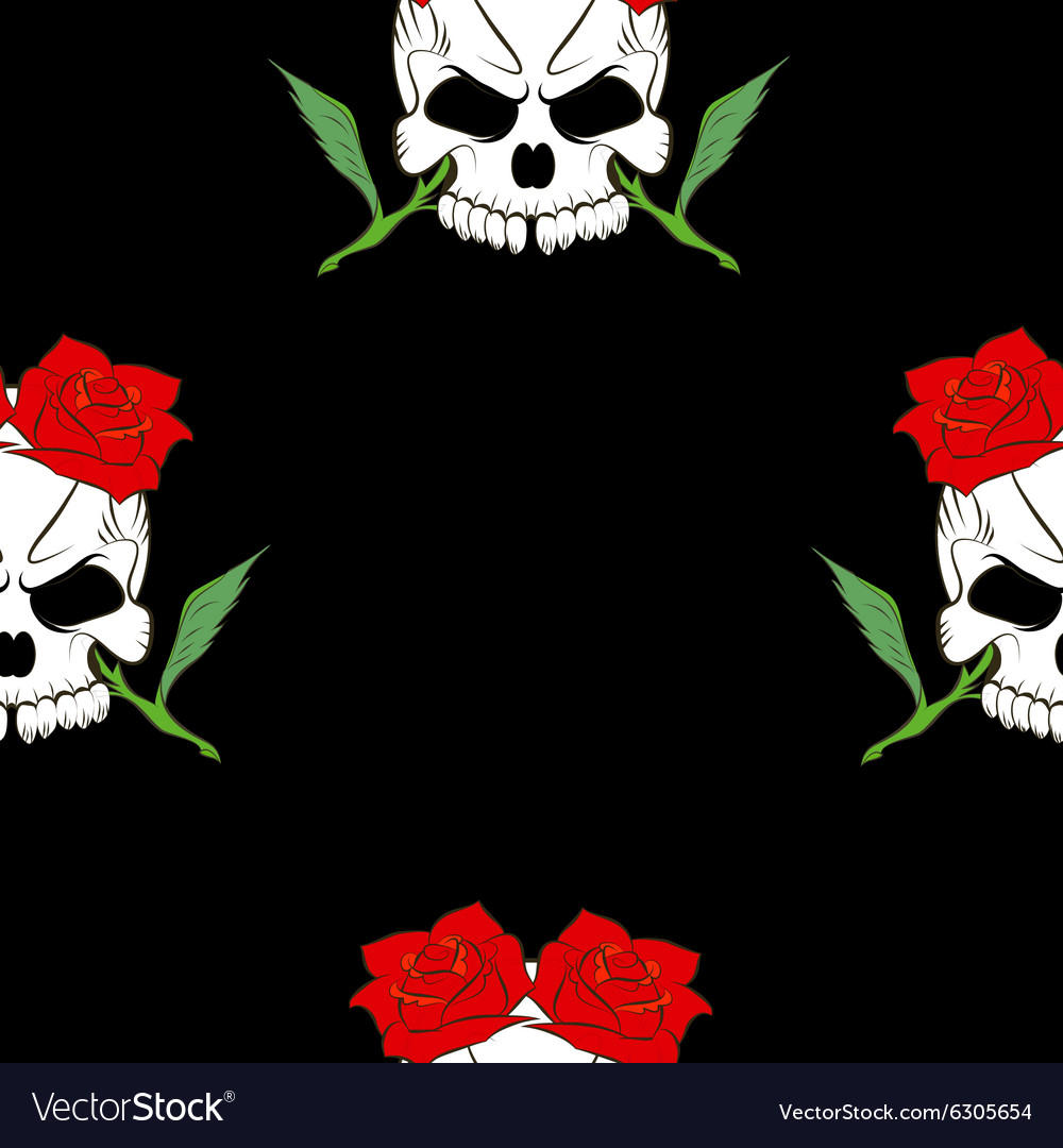 Seamless pattern with skulls