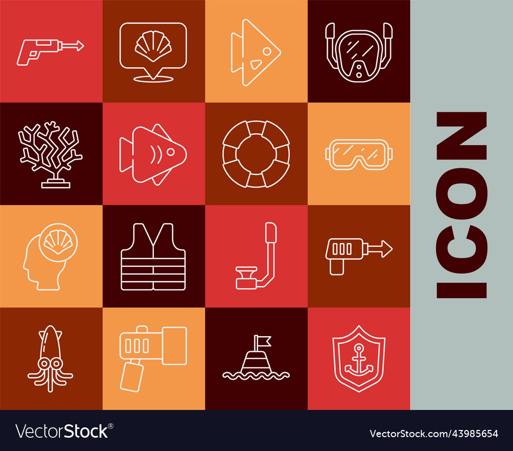Set line anchor inside shield fishing harpoon vector image Set line anchor inside shield fishing harpoon