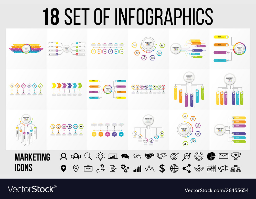 Set of infographics elements design template Vector Image Set of infographics elements design template