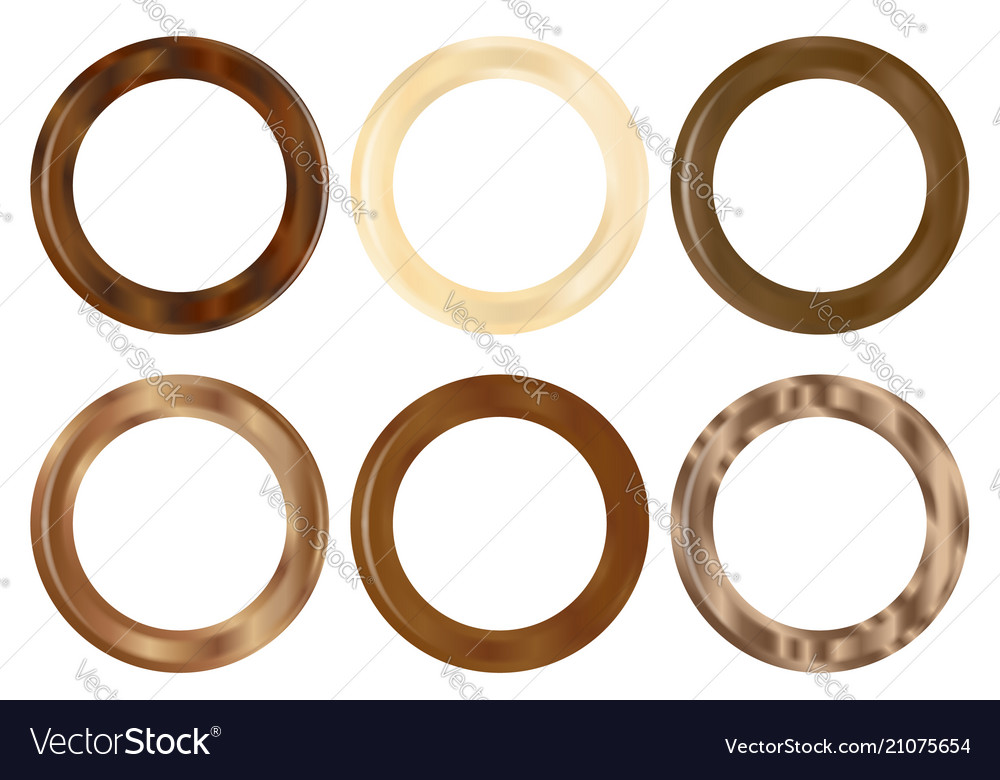 Six Wooden Curtain Rings Royalty Free Vector Image