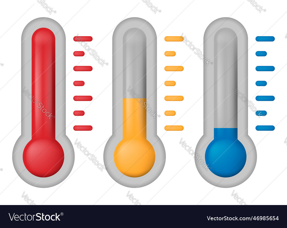 Temperatursymbol-Set Thermometer anzeigen vector image Temperatursymbol-Set Thermometer anzeigen