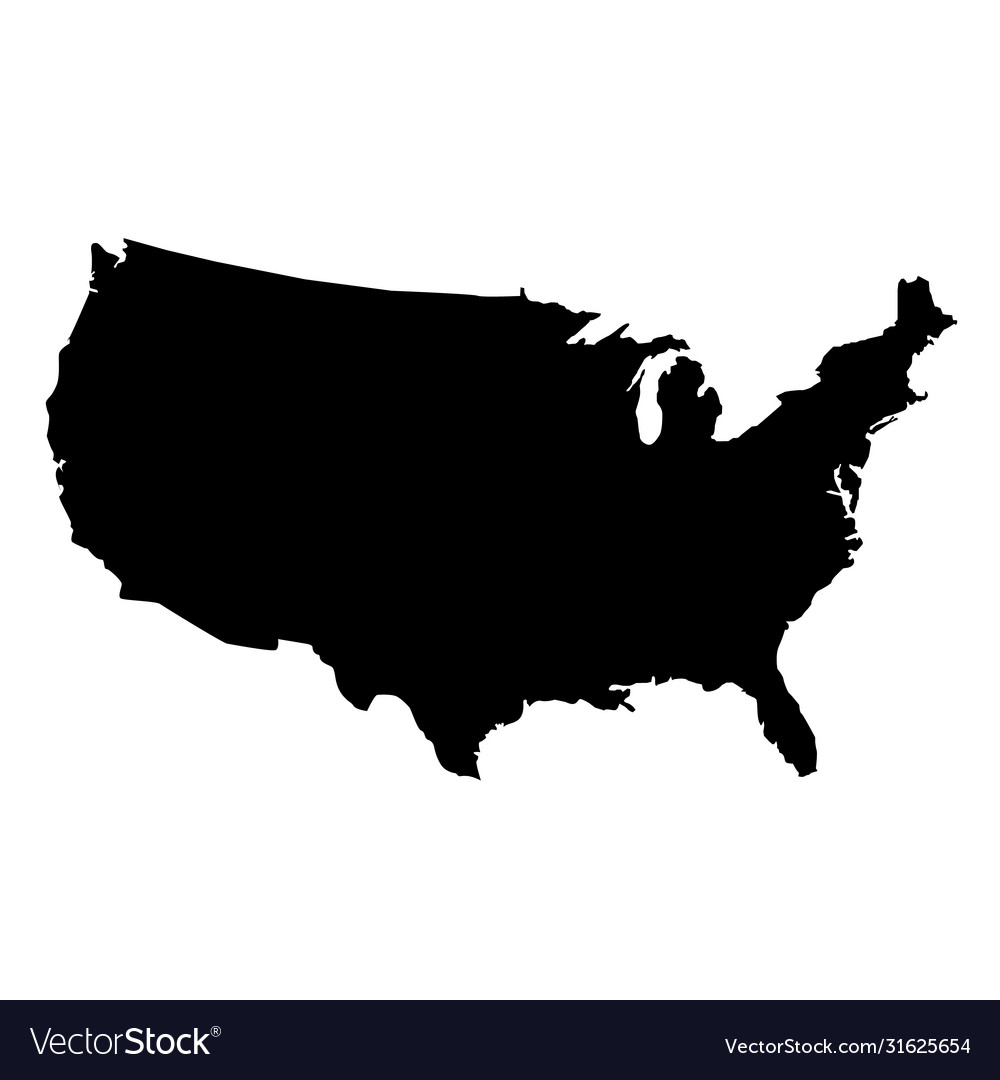 Usa map on white background flat style united