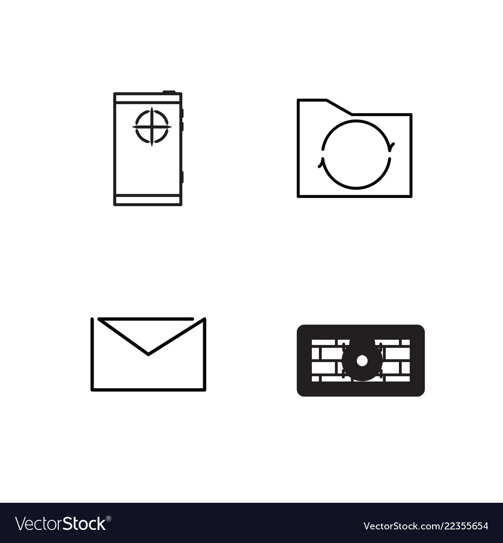 Web simple outlined icons set