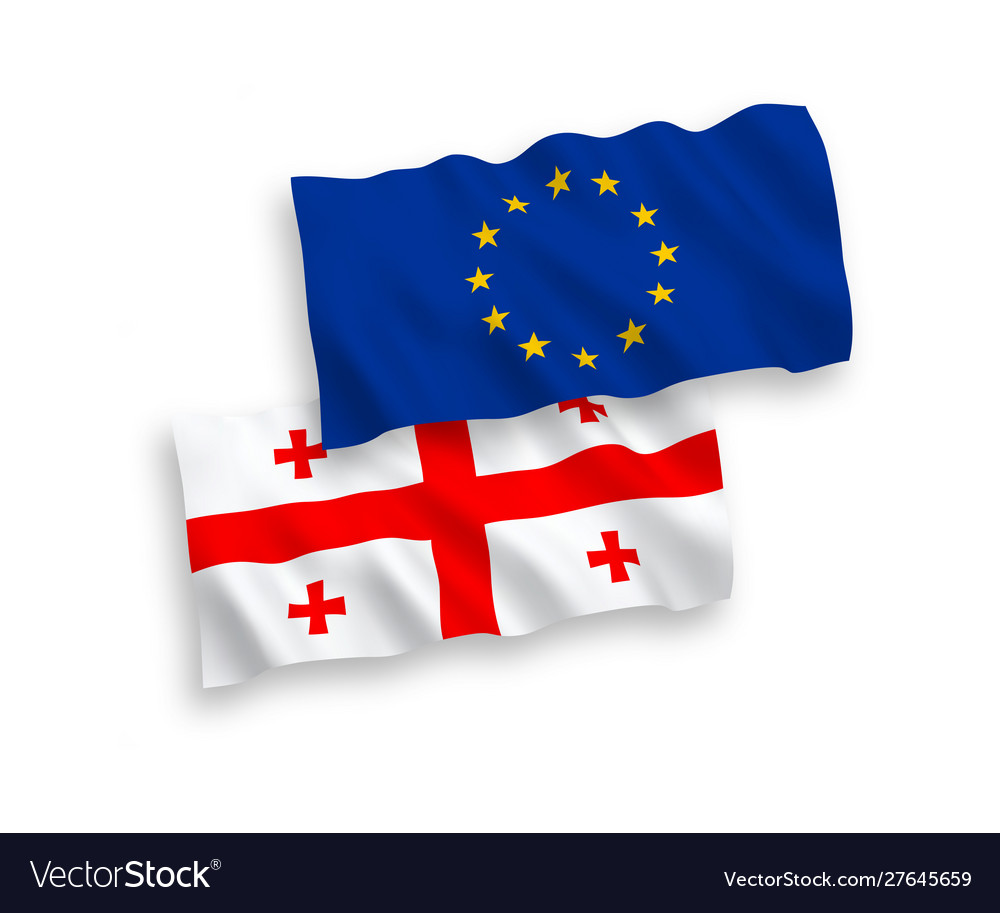 European and Georgian Flags