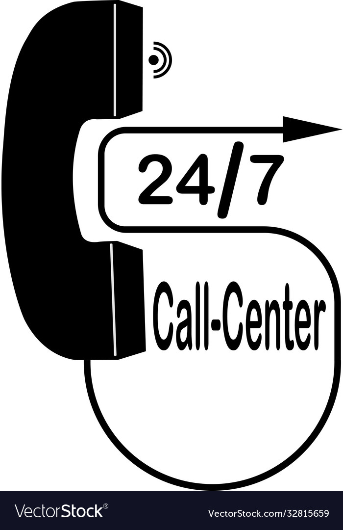 Handset and working hours call center icon