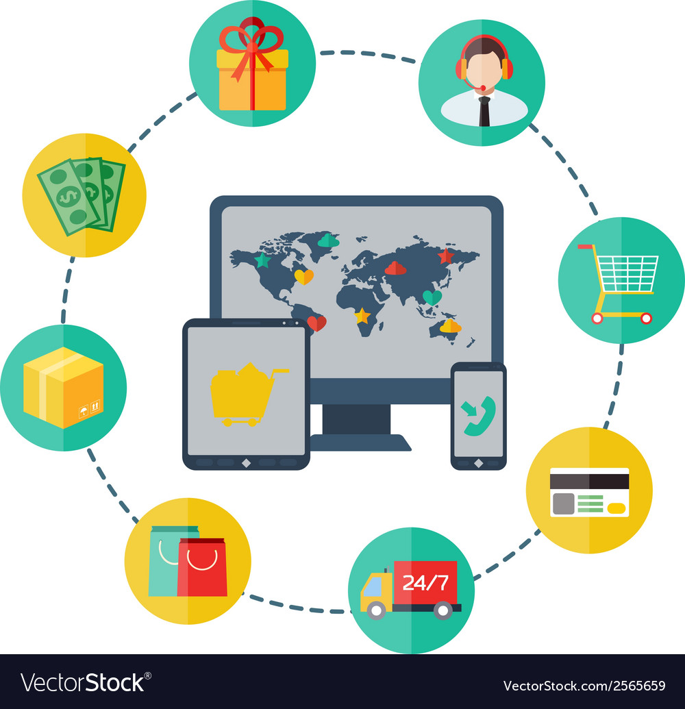 Modern flat shopping infographics Royalty Free Vector Image