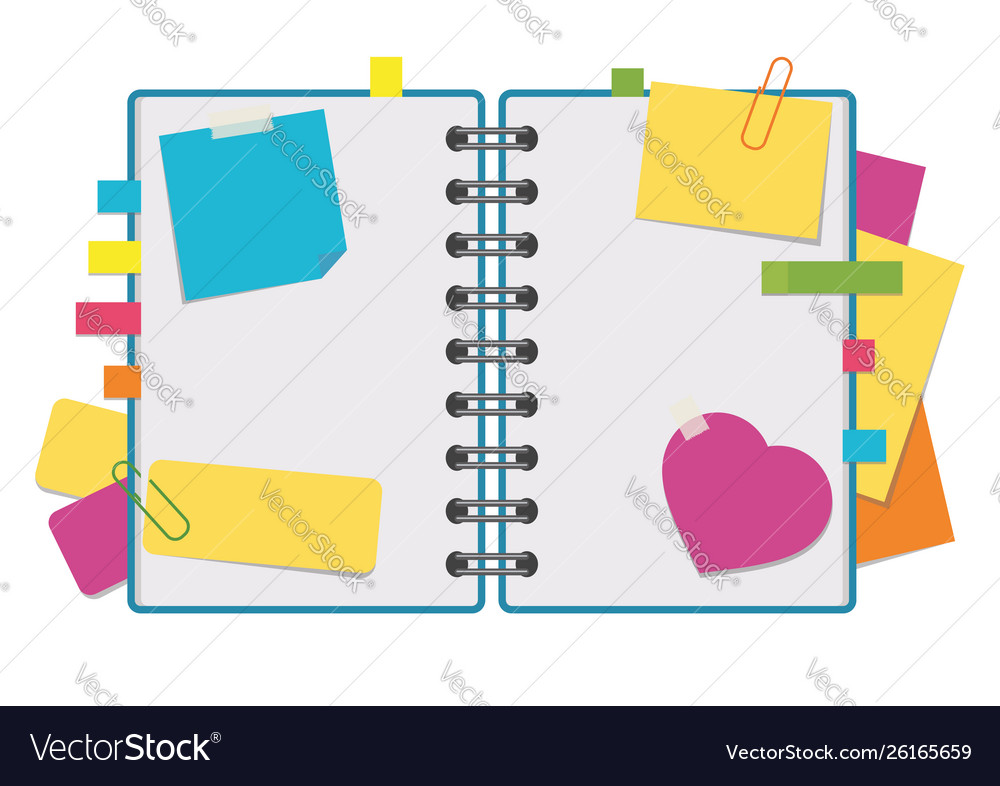 Open notepad with clean sheets on a spiral