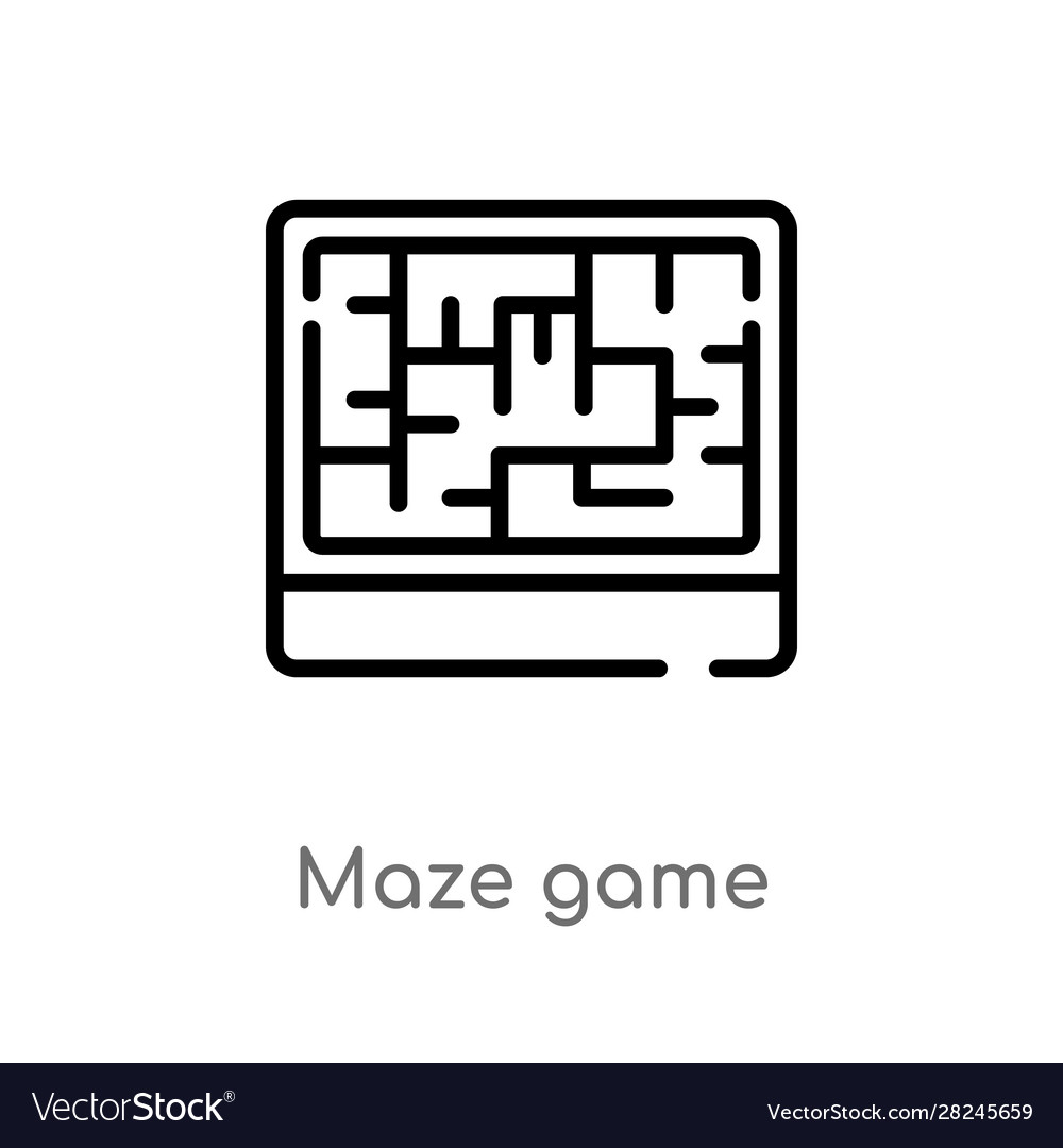 Outline maze game icon isolated black simple line