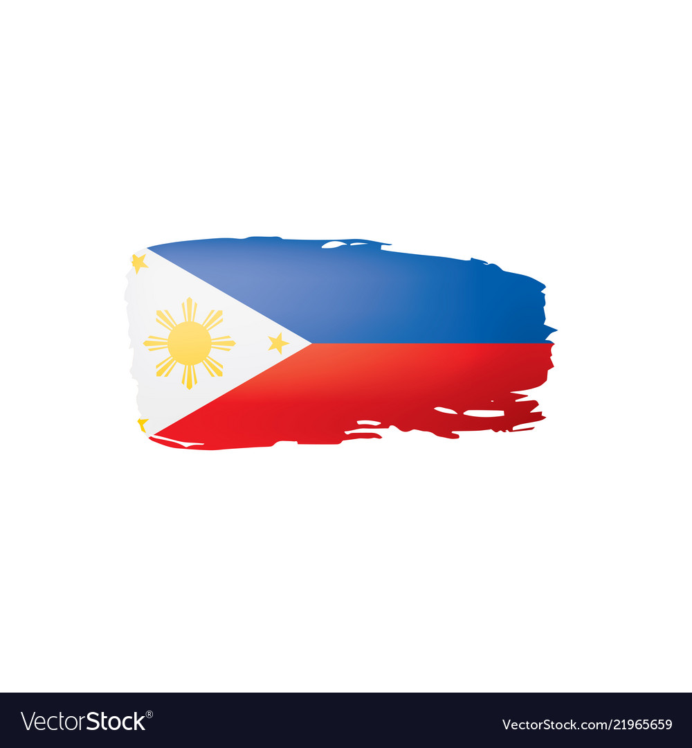 Philippines flag on a white Royalty Free Vector Image