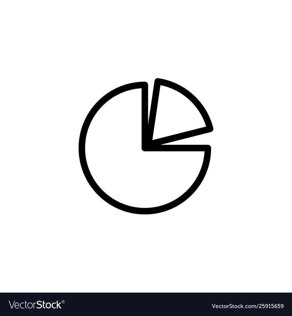 Pie chart line icon in flat style for apps ui vector image Pie chart line icon in flat style for apps ui