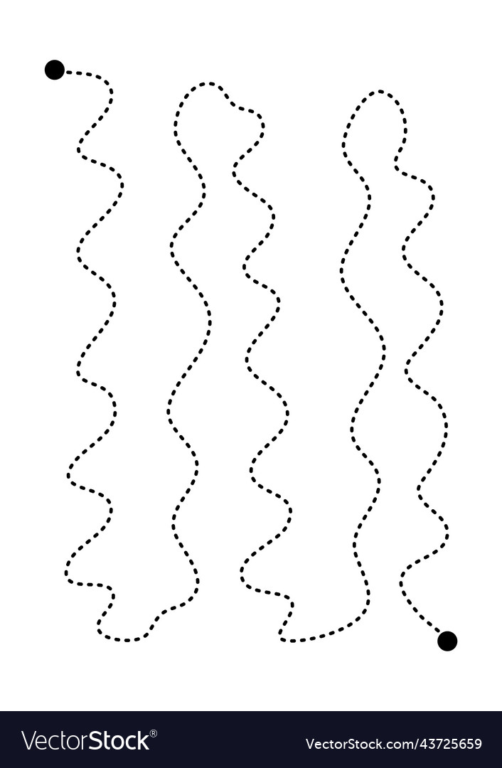 Prewriting tracing lines and curve shapes element vector image Prewriting tracing lines and curve shapes element