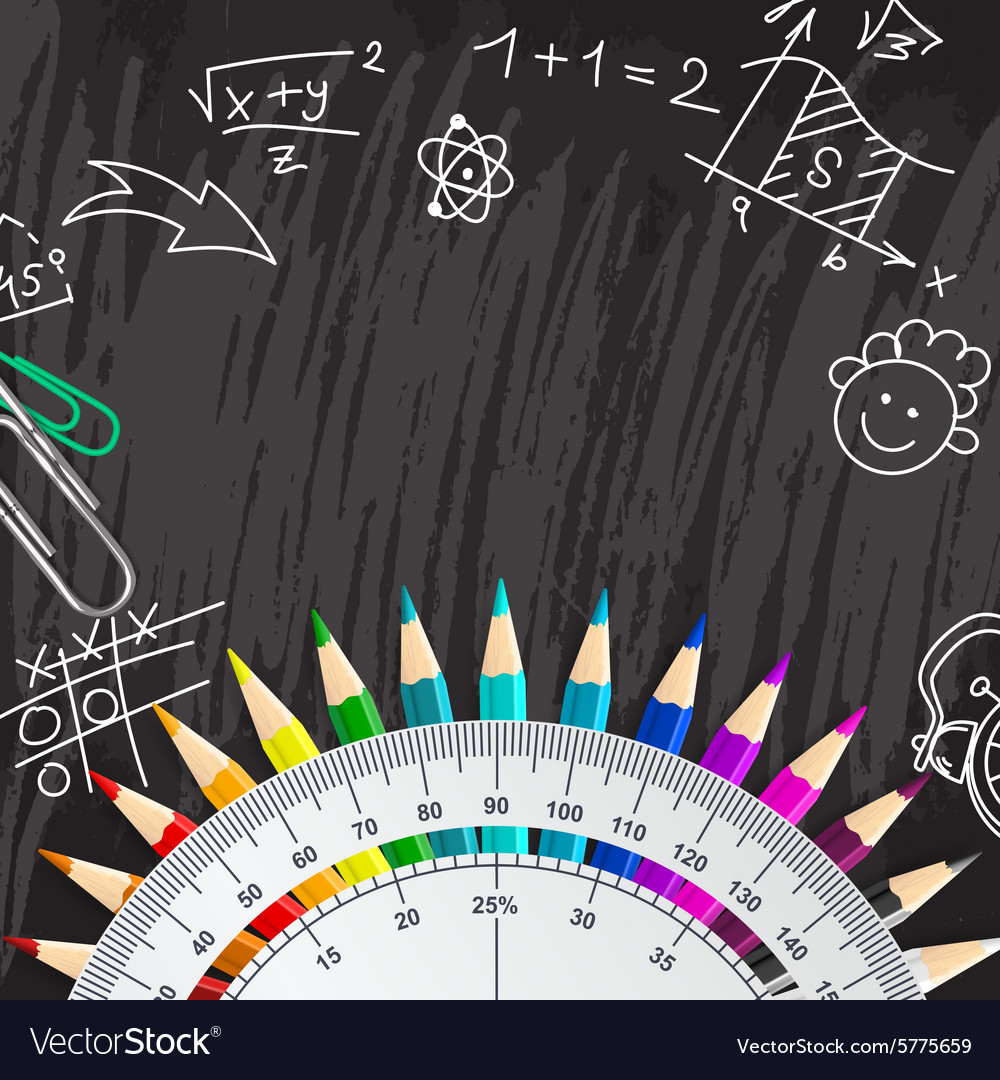 Schule Chalkboard Hintergrund mit Bleistiften