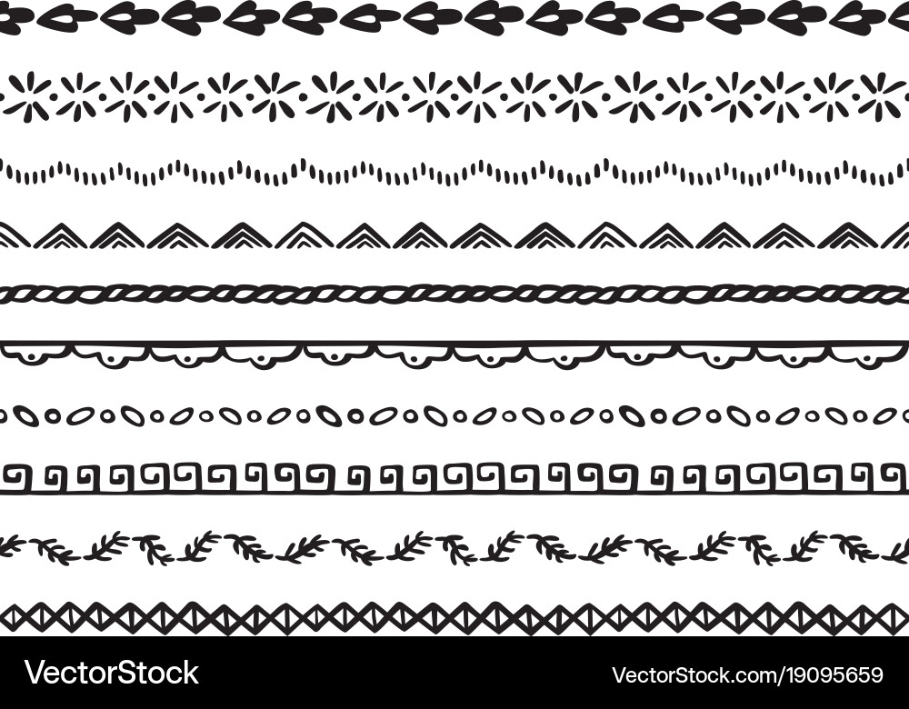 Colorless Borders Seamless borders Royalty Free Vector Image - VectorStock