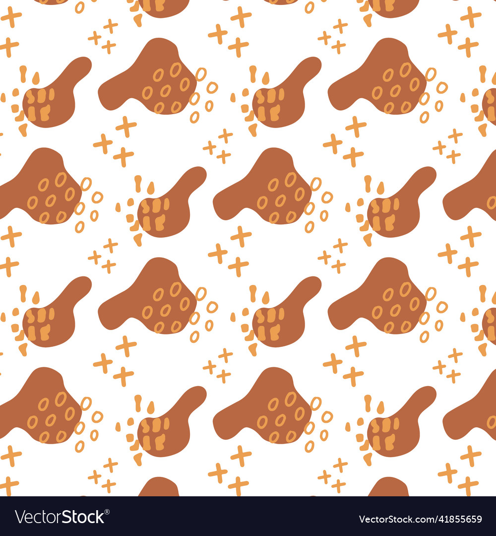 Seamless pattern with abstractions in boho style