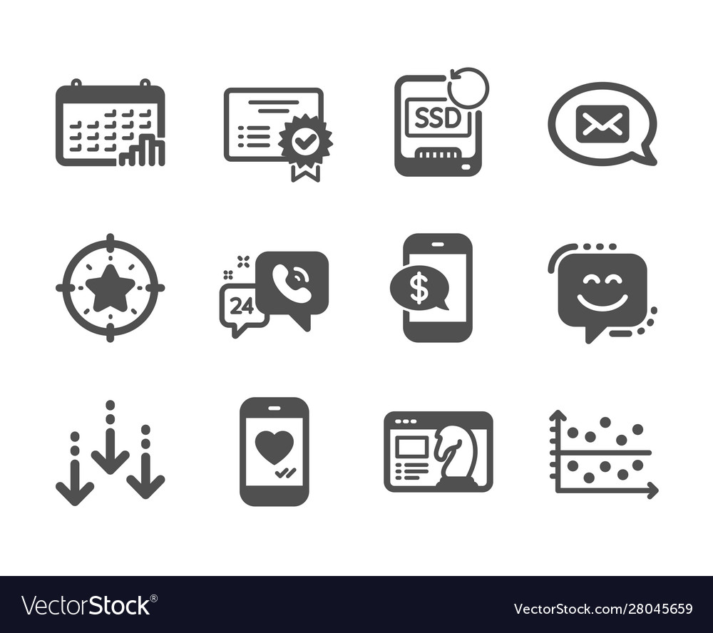 Set technology icons such as dot plot vector image Set technology icons such as dot plot