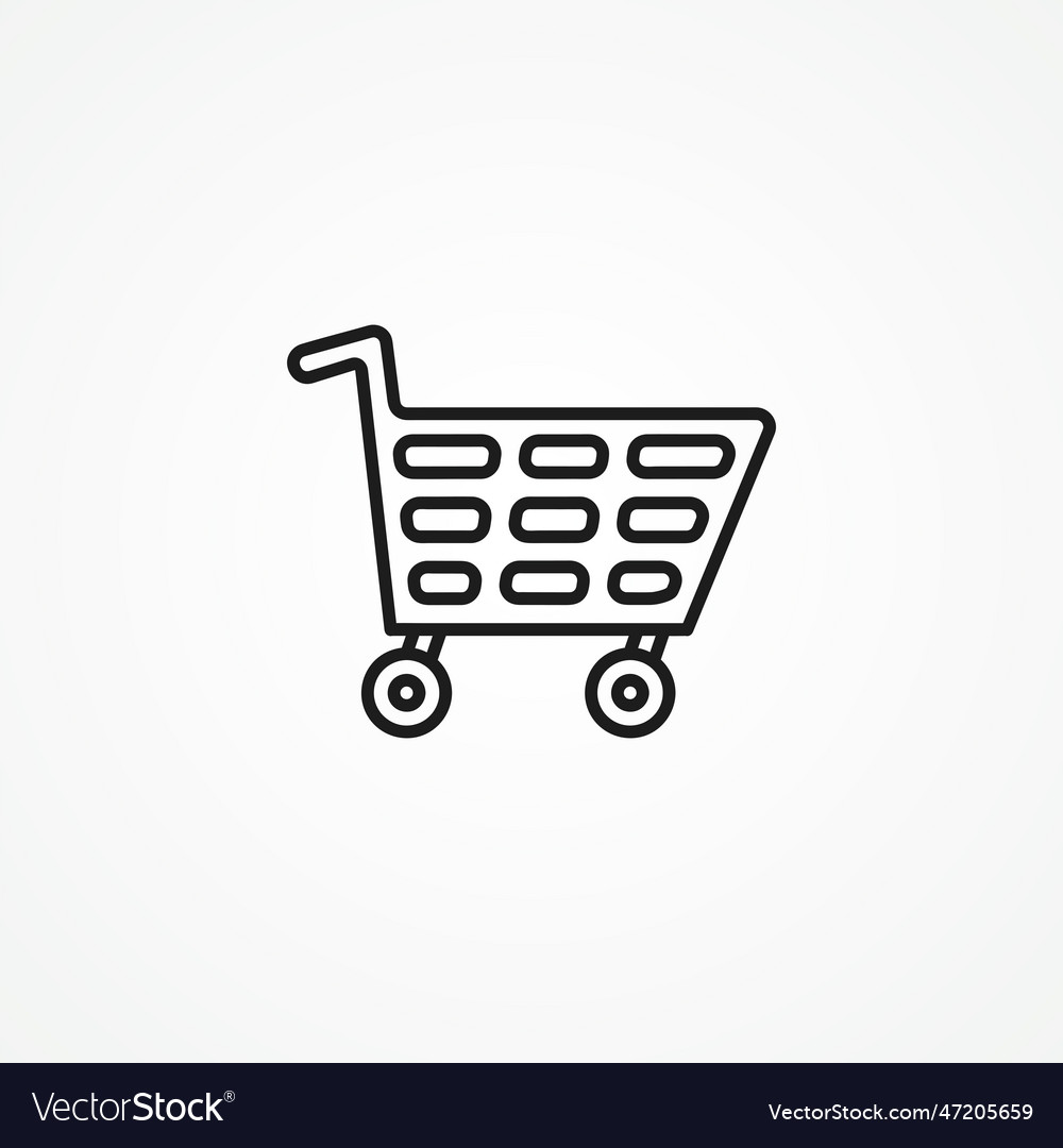 Shopping cart line icon web linear