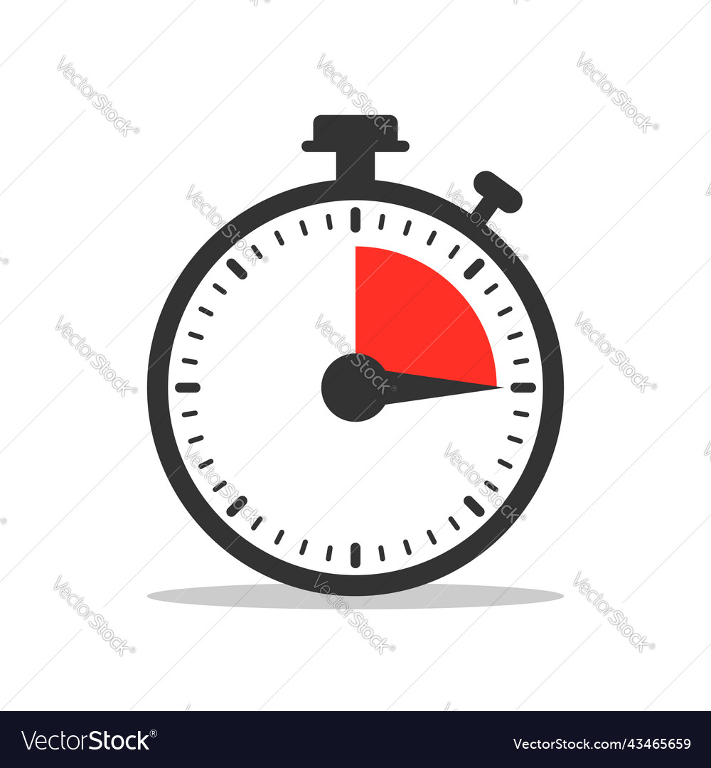 Stopwatch icon in flat style timer on isolated