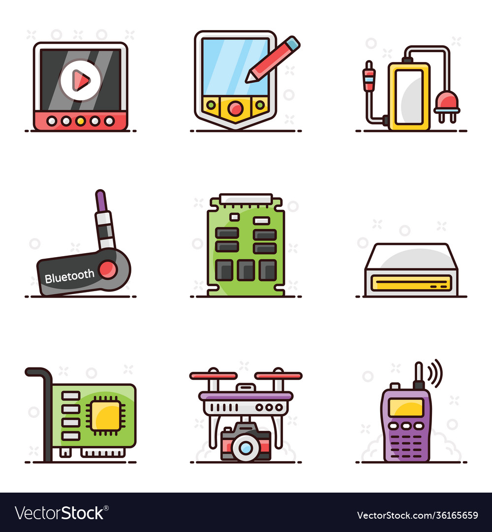 Technological computer hardware in modern flat sty