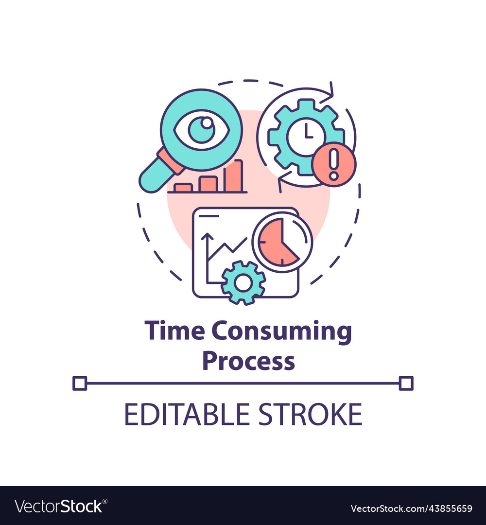 Time consuming process concept icon Royalty Free Vector