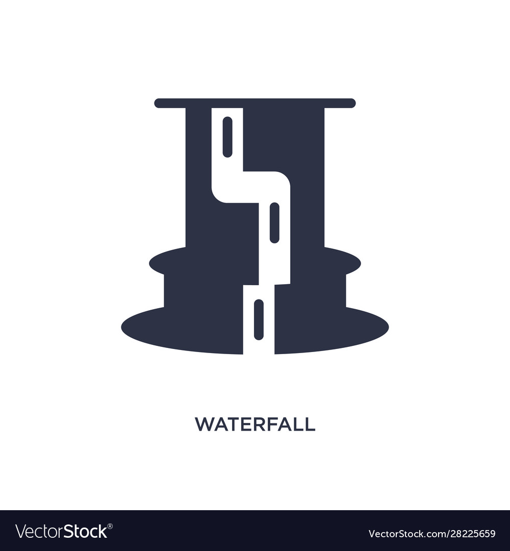 Waterfall icon on white background simple element