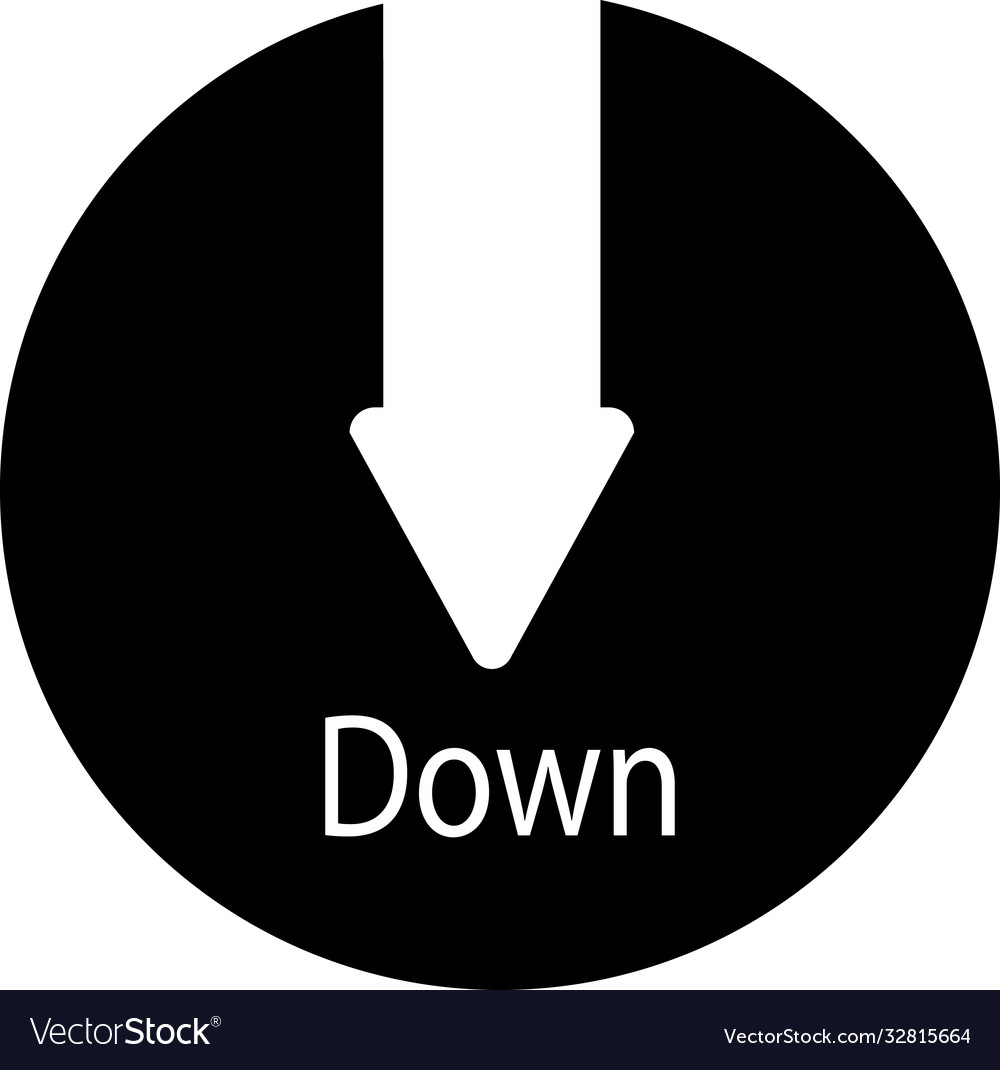 Arrow icon pointing down flat image