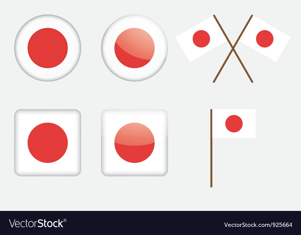 Badges with flag of japan