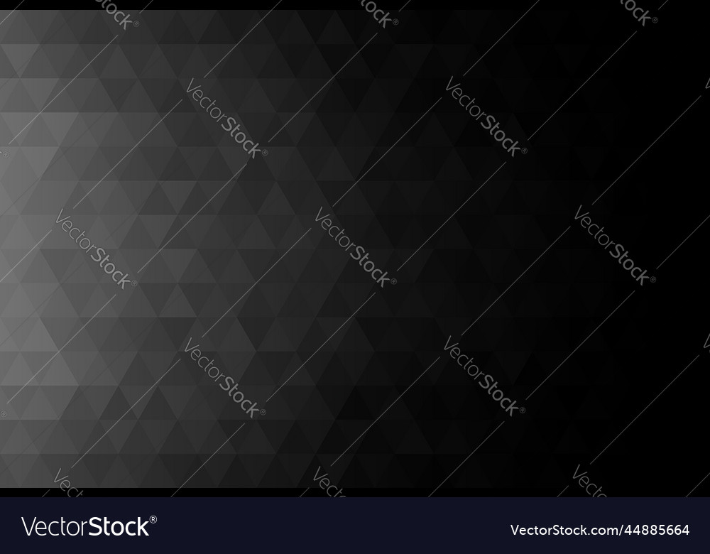 Black gradient background triangle shape pattern vector image Black gradient background triangle shape pattern
