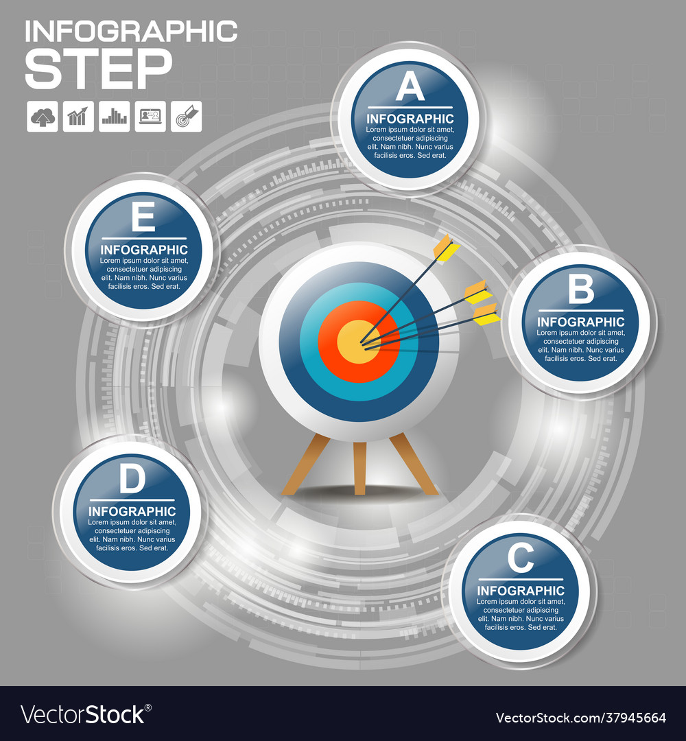 Circle with world globenumber and information Vector Image Circle with world globenumber and information