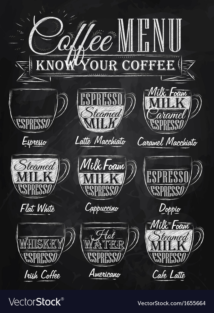 Download Coffee menu cup chalk Royalty Free Vector Image