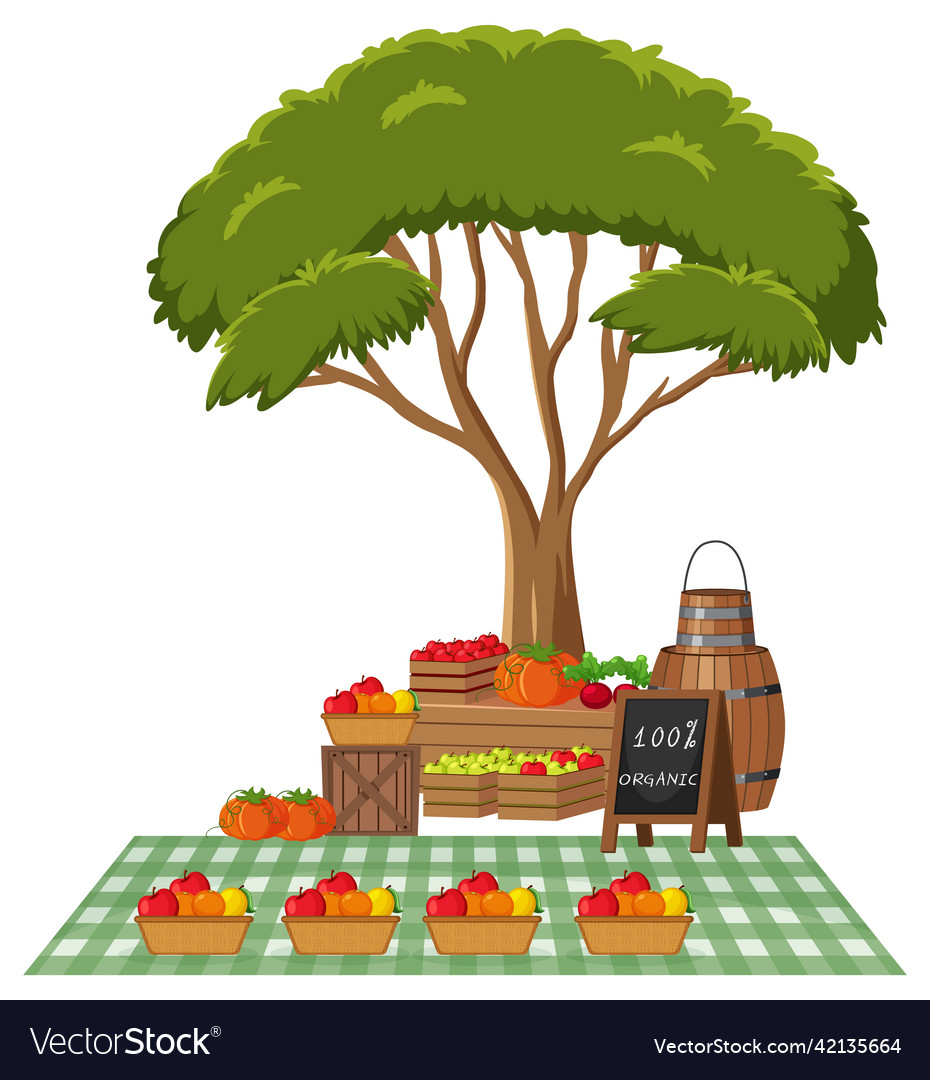 Flea market concept with fruit store