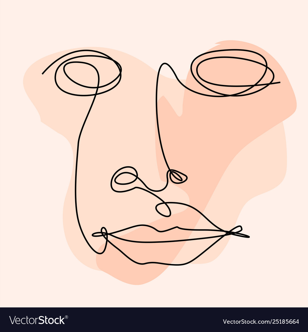 Isolated simplicity face on a colored background