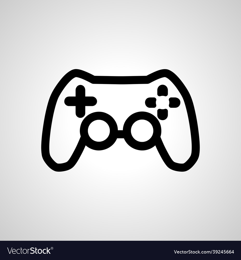 Joystick simple line icon gamepad isolated