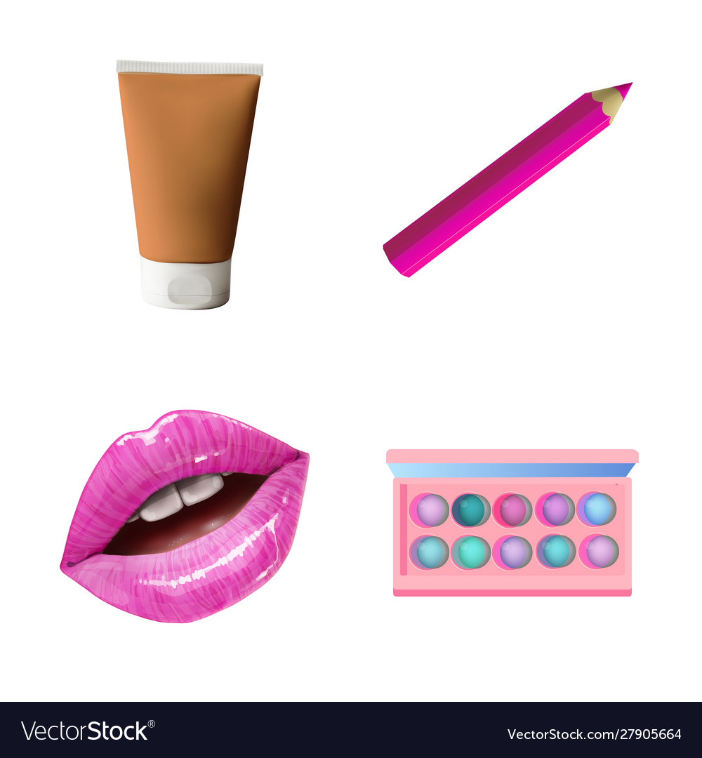 Make up objects beauty cosmetic products Vector Image