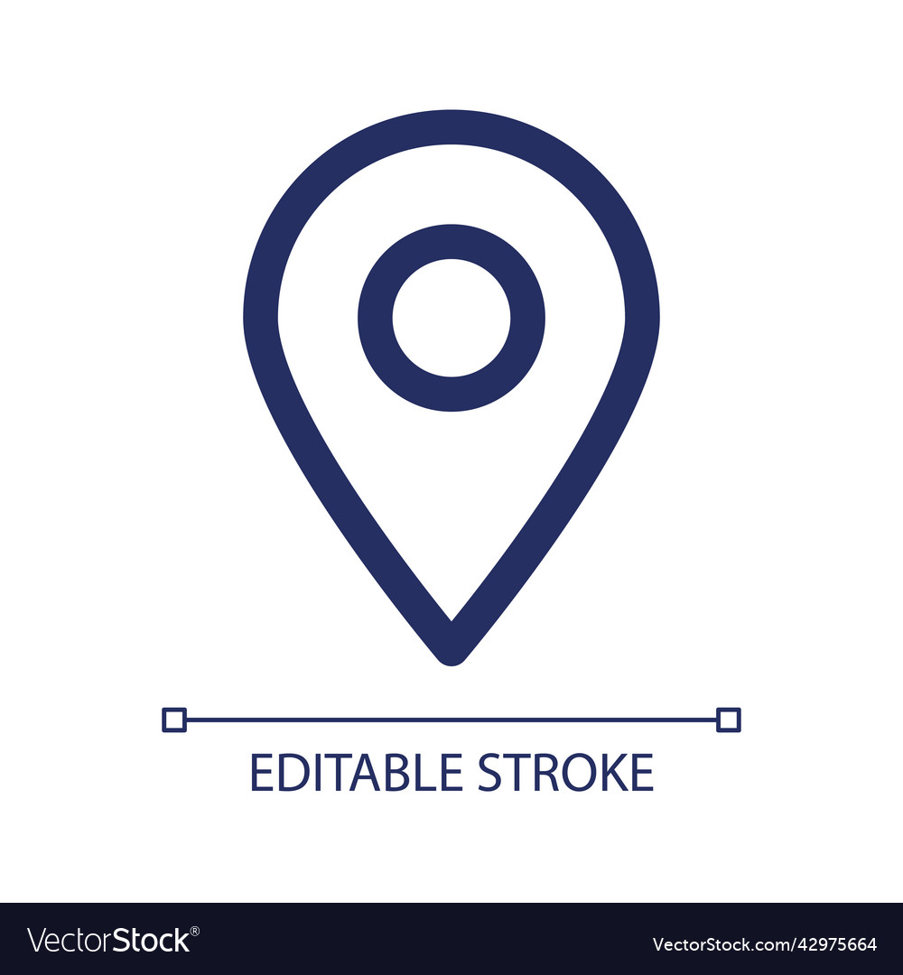 Navigation pin linear ui icon vector image Navigation pin linear ui icon