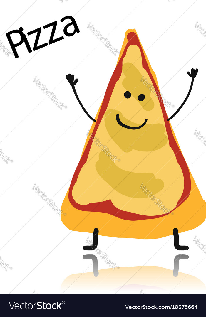 Pizza slice character sketch for your design