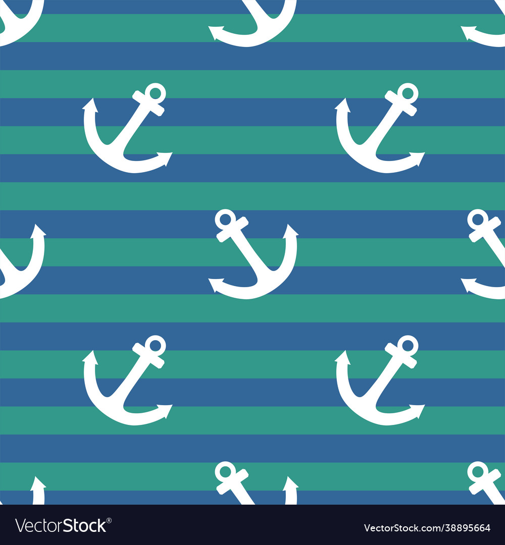 Tile sailor pattern with white anchor on navy blue